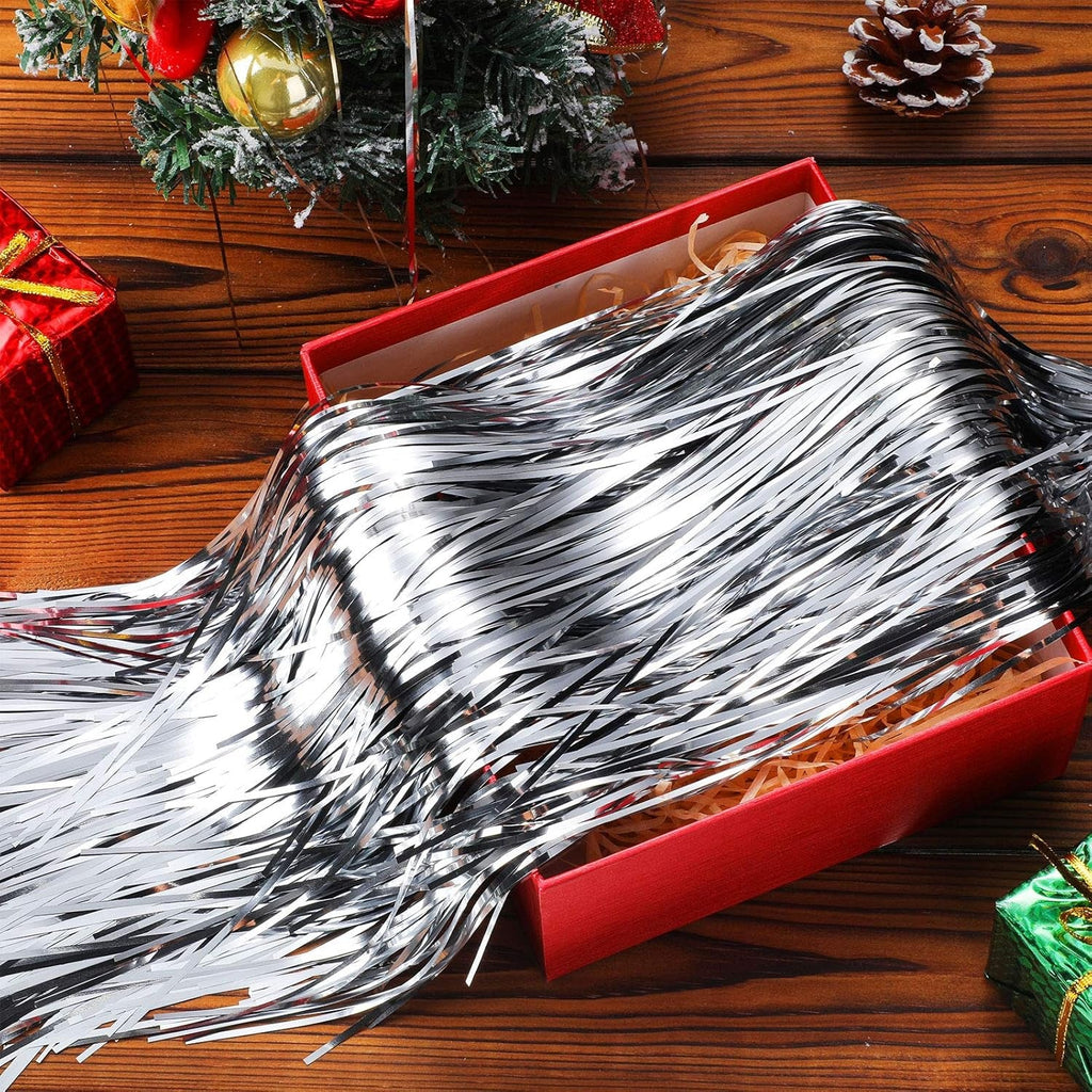 Christmas Shimmer Icicles Decorations 18 Inch Xmas Tree Foil Fringe Icicles Iridescent Tinsel Foil Fringes for Xmas Holiday Decor (Silver,4000 Strands)