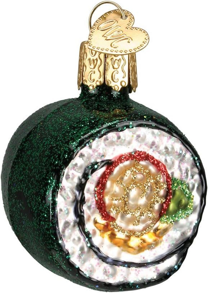 Ornaments: Sushi Roll Glass Blown Ornaments for Christmas Tree (32110)