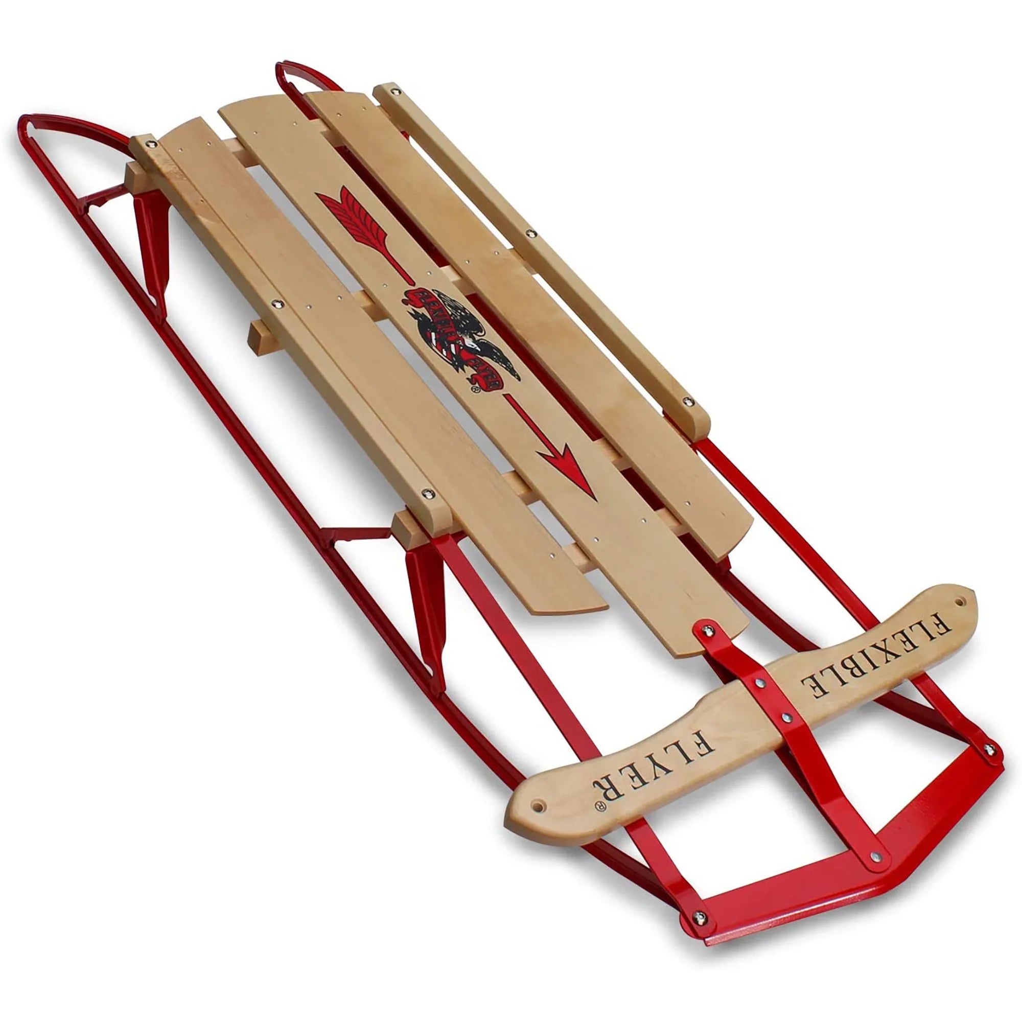 1048 Metal Runner Steel & Wood Snow Slider Sled, 48 Inch