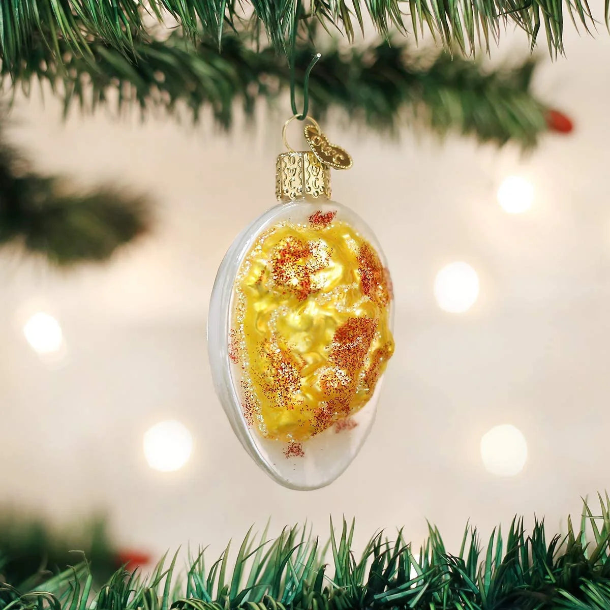 Deviled Egg Food Glass Tree Ornament 32243 New