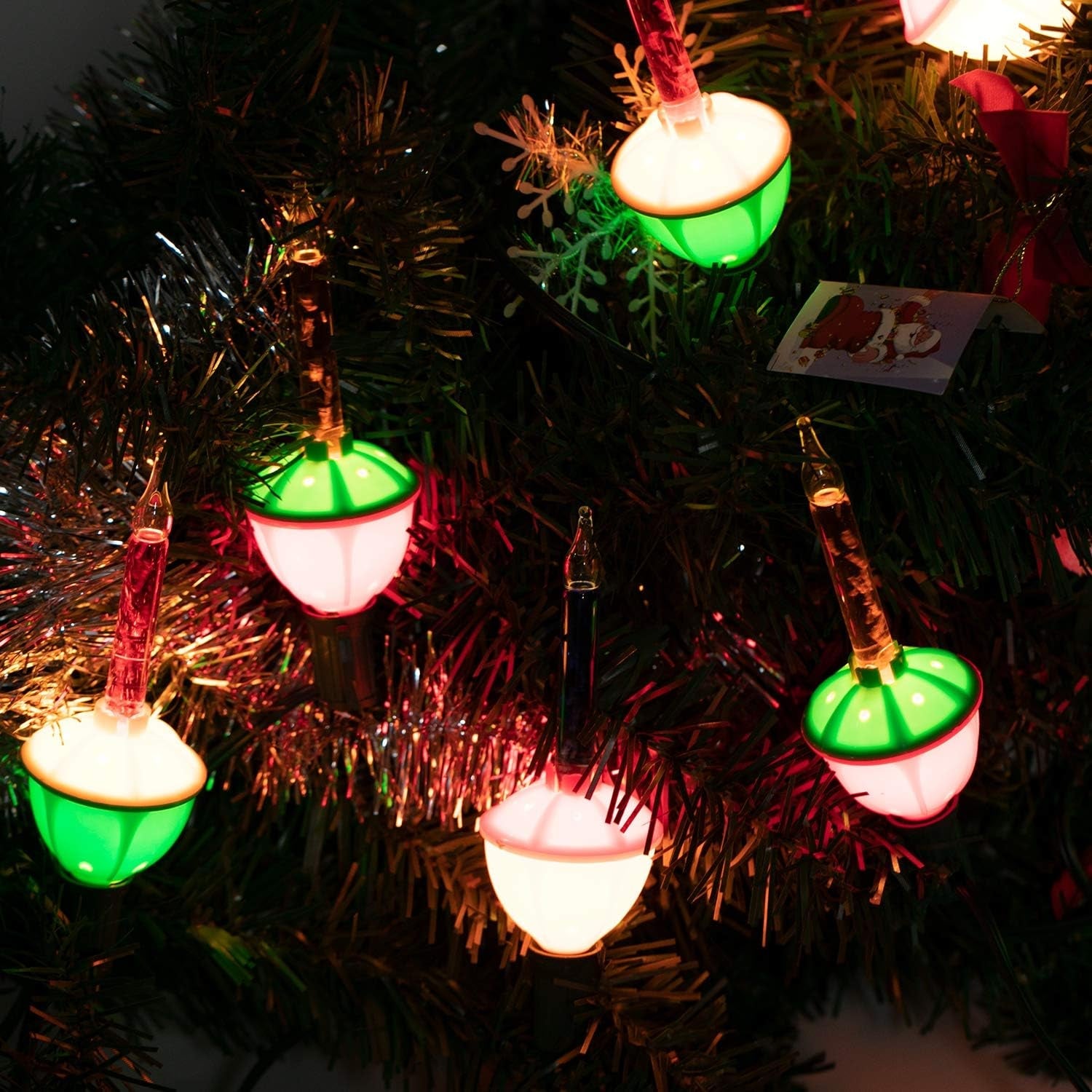 7 Pack Replacement Bubble Lights Bulbs, Multi-Color Bubble Fluid Lights Bulbs, Vintage Christmas Lights for Xmas Christmas Tree Decorations, C7/E12 Candelabra Base, Red, Orange, and Blue