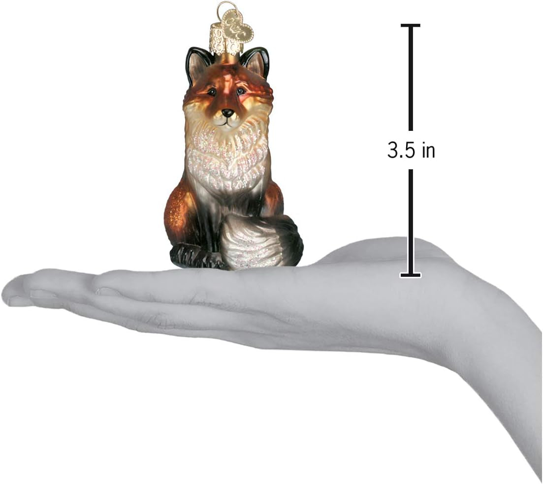 Old World 12099 Christmas Ornaments: Wildlife Animals Glass Blown Ornaments for Christmas Tree, Fox