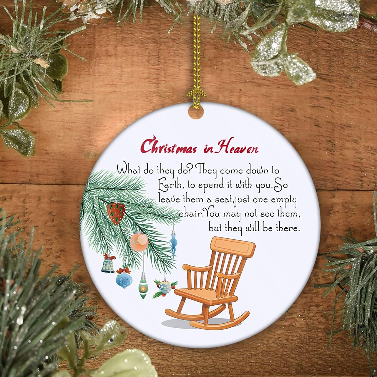 Christmas in Heaven, Rememberance Christmas Tree Decorations Ceramic, 2021 Christmas Ornaments Keepsake Double-Sided Cardinal Heaven Ornament Christmas in Heaven, 3" Memorial Christmas Ornaments