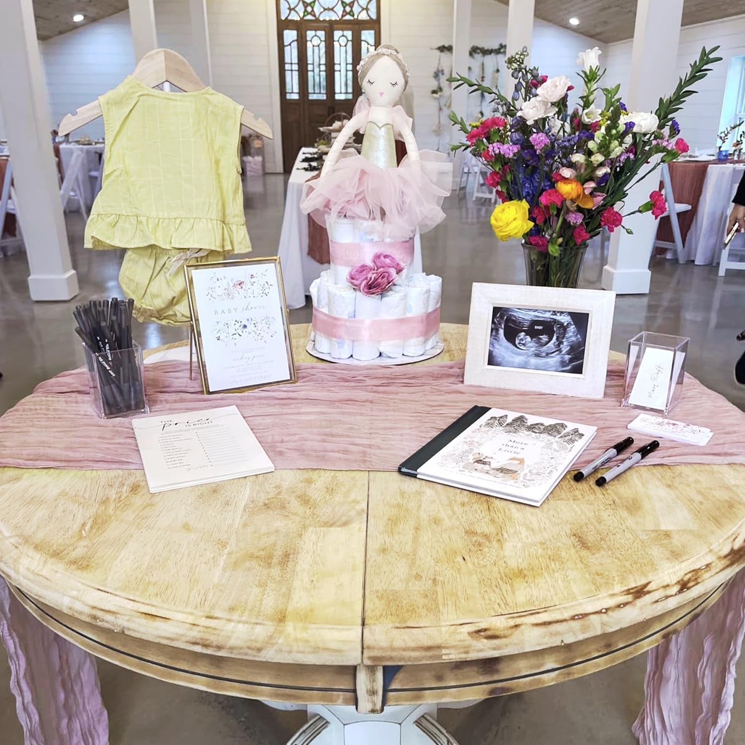 Dust Pink Table Runner 17X108 Inches for 1 Pack Galentines Day Decor Cheesecloth Table Runner 9FT Boho Decor Spring Tablerunner for Wedding Party Easter Table Decorations Baby Shower