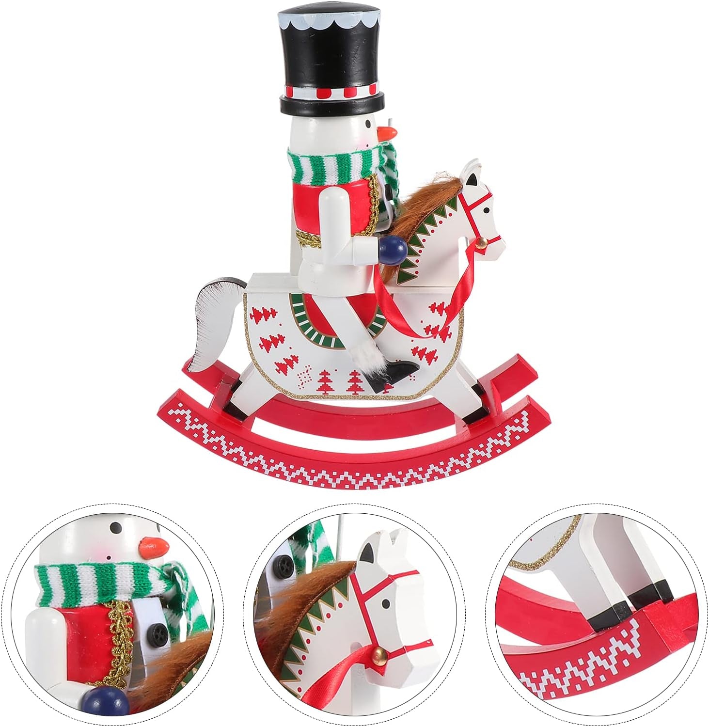 Xmas Party Favors Wood Nutcracker, Puppet Soldiers Nutcracker Figure, Wood Crafts Decoration for Christmas Tree Puppet Present Christmas Nutcracker Figures