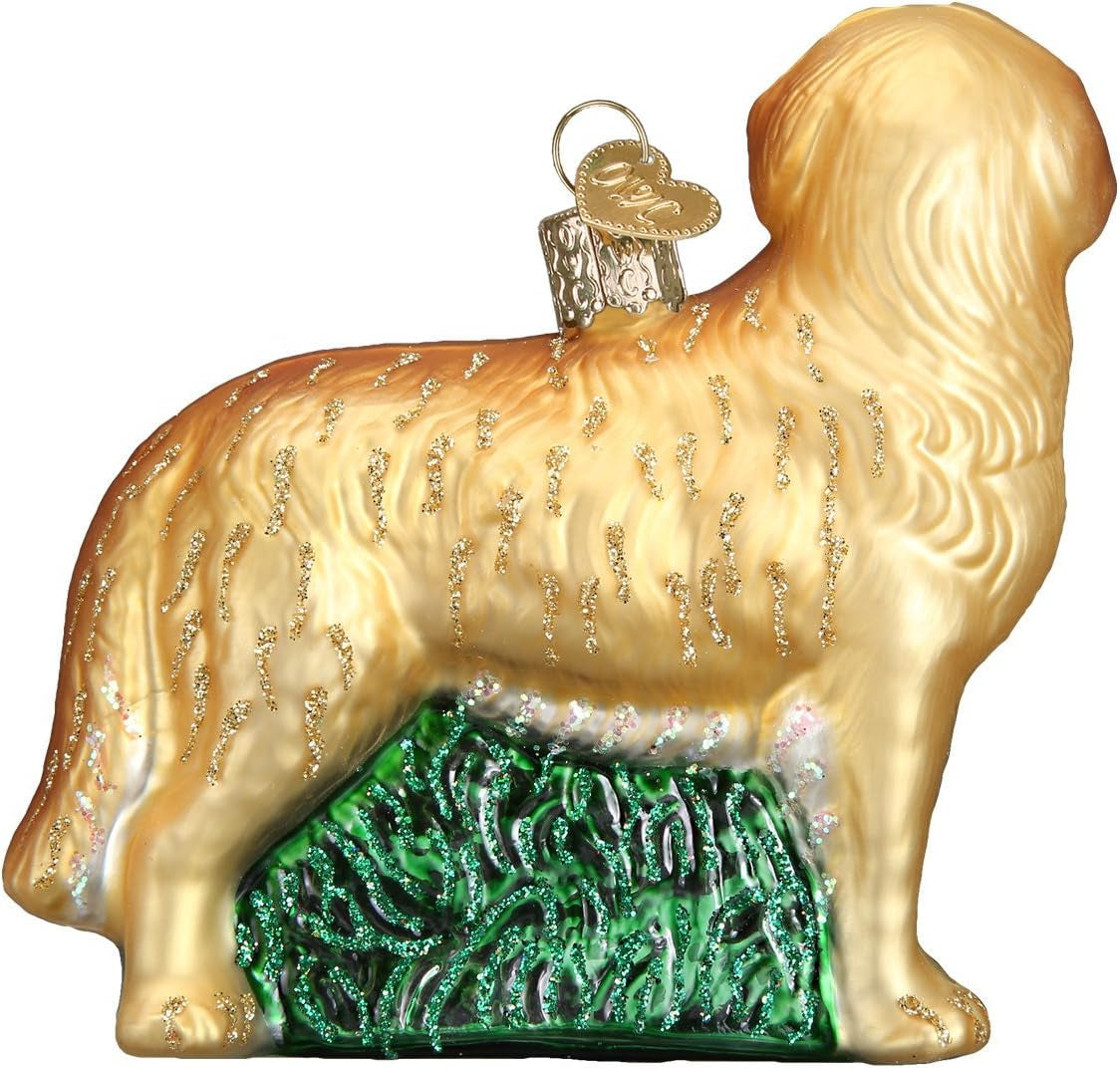 Ornaments: Dog Collection Glass Blown Ornaments for Christmas Tree, Golden Retriever