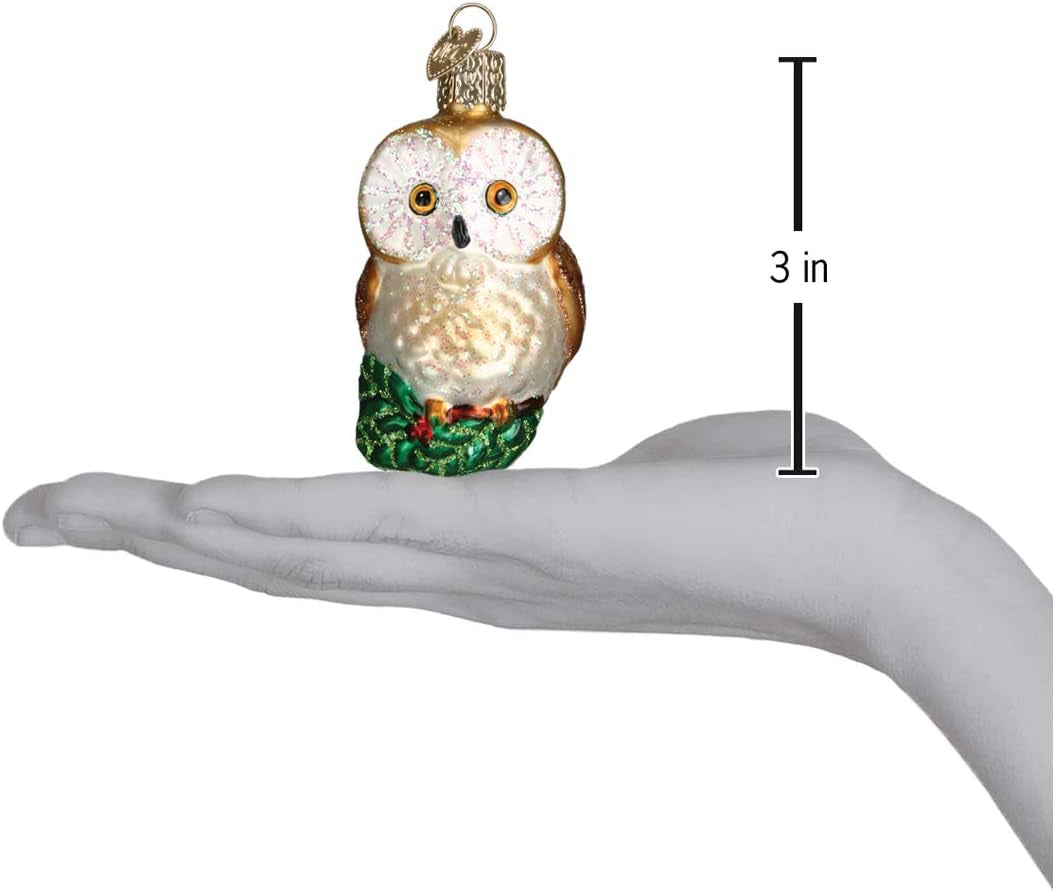 Ornaments: Owls Glass Blown Ornaments for Christmas Tree, Christmas Owl