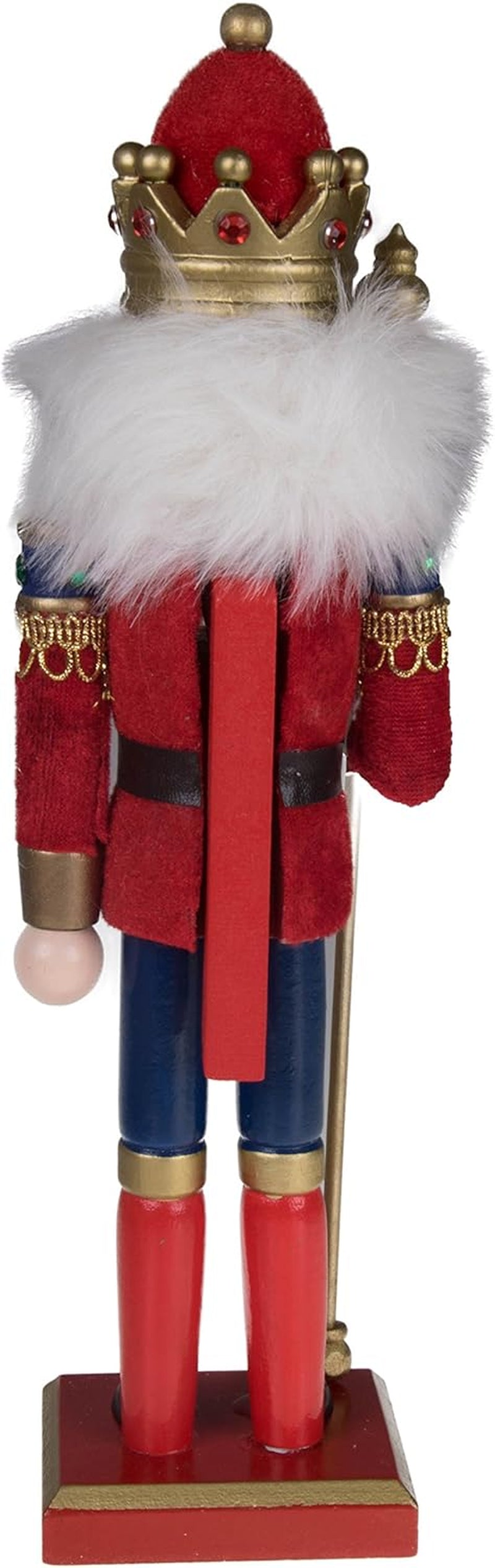 Red Prince 12 Inch Traditional Wooden Nutcracker, Festive Christmas Décor for Shelves and Tables