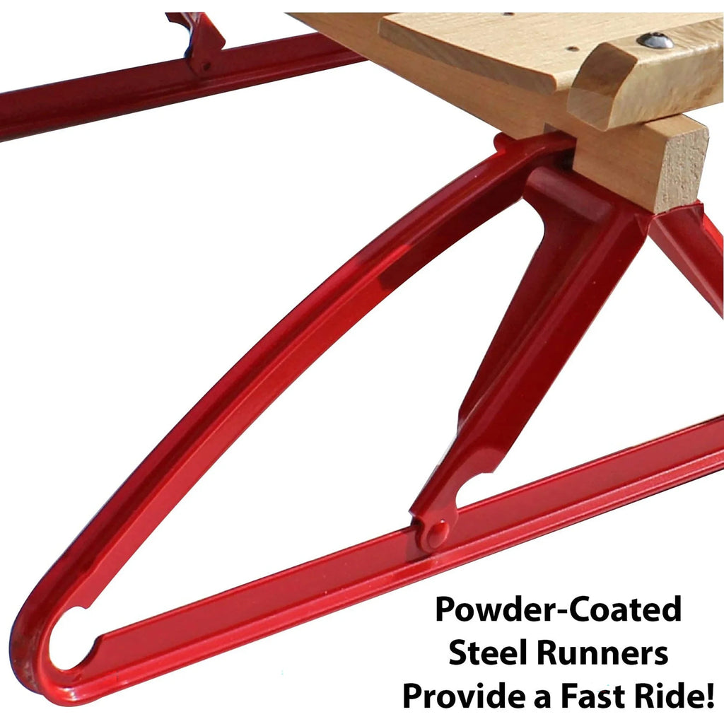 1048 Metal Runner Steel & Wood Snow Slider Sled, 48 Inch