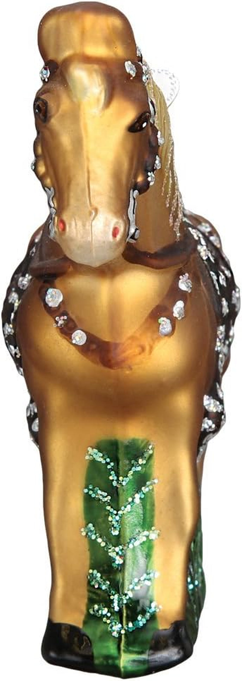 Ornaments: Selection of Horses Glass Blown Ornaments for Christmas Tree, Western, 12176