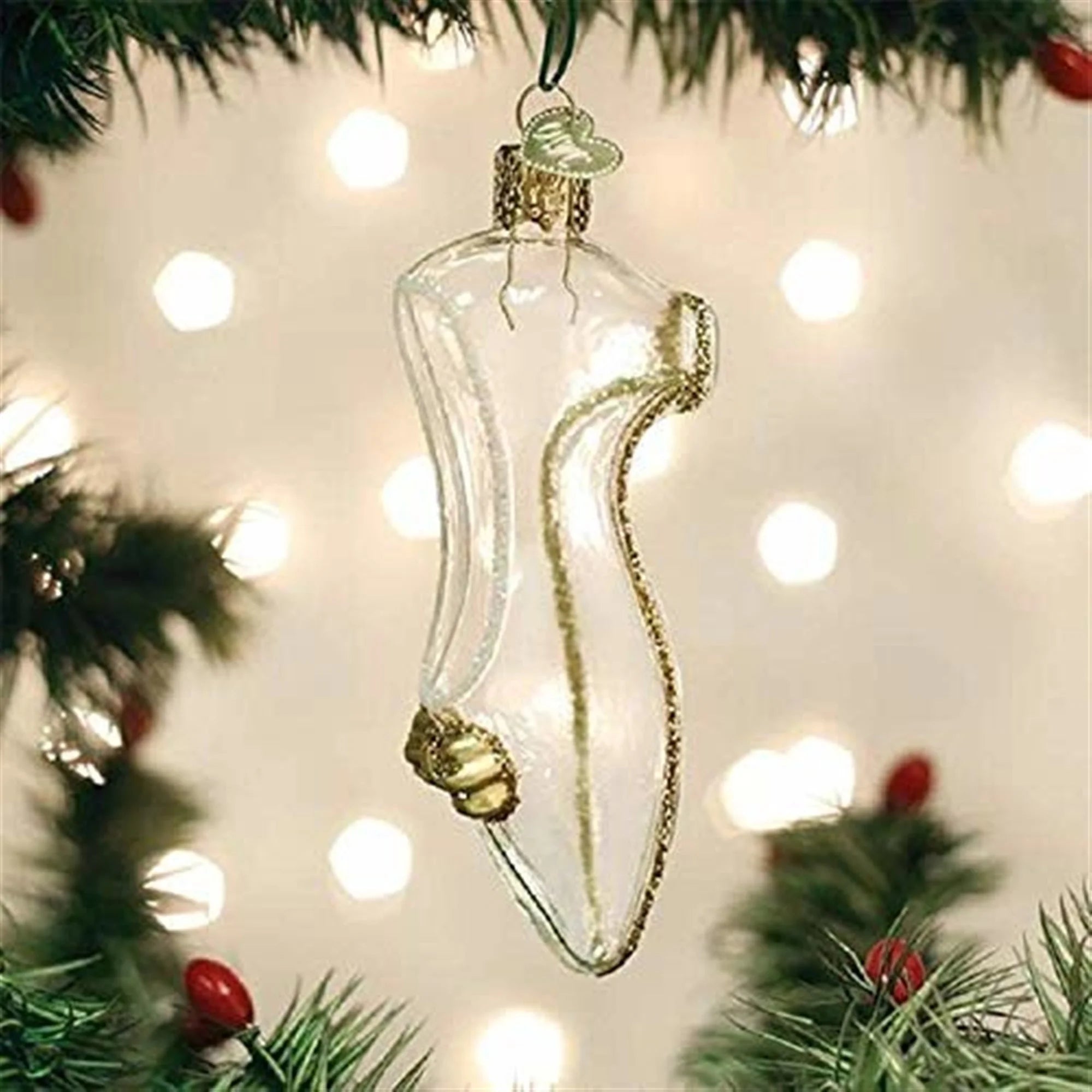 Cinderella'S Slipper Glass Blown Ornaments for Christmas Tree
