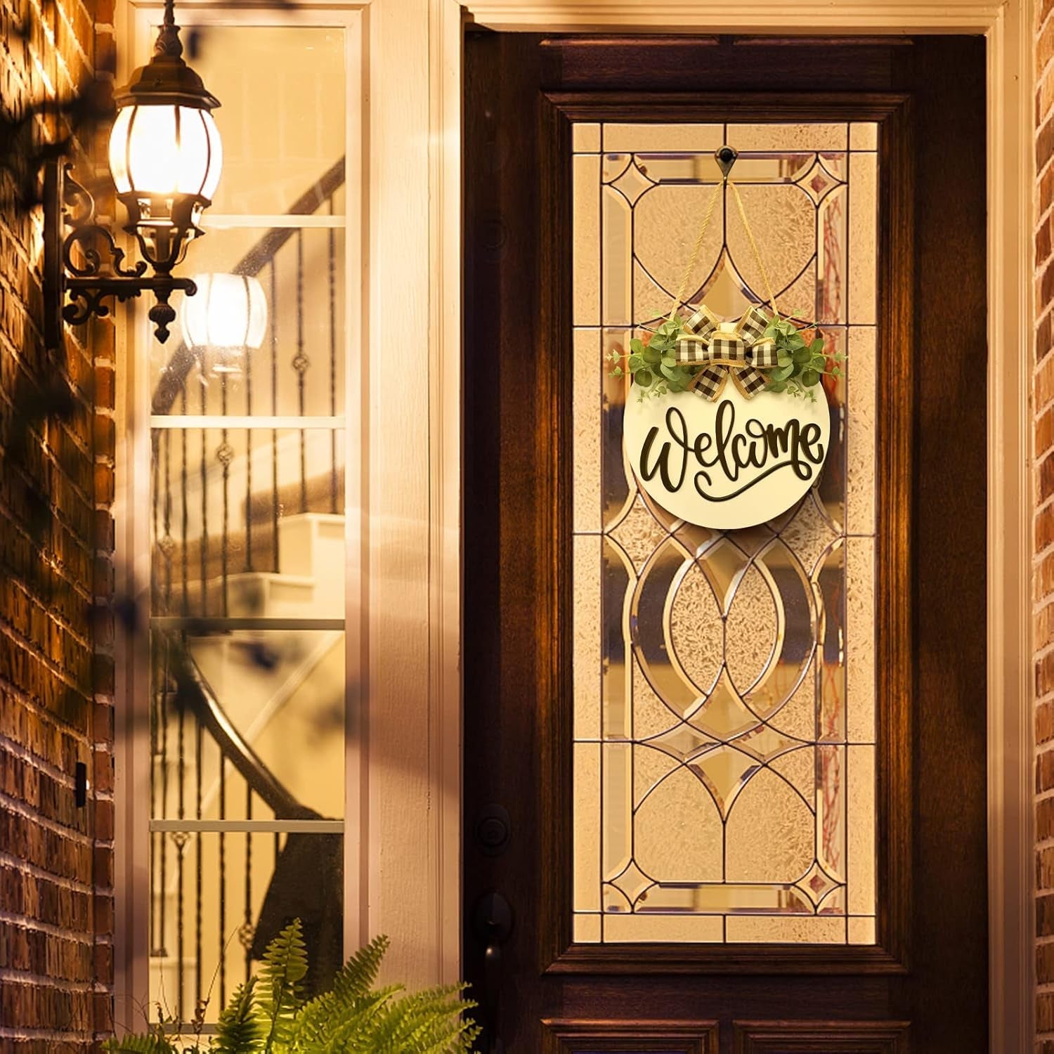 Welcome Sign for Front Door Door Decor Wreath Spring Decor Farmhouse Front Door Wreath Rustic Style - Home Decor Outdoor