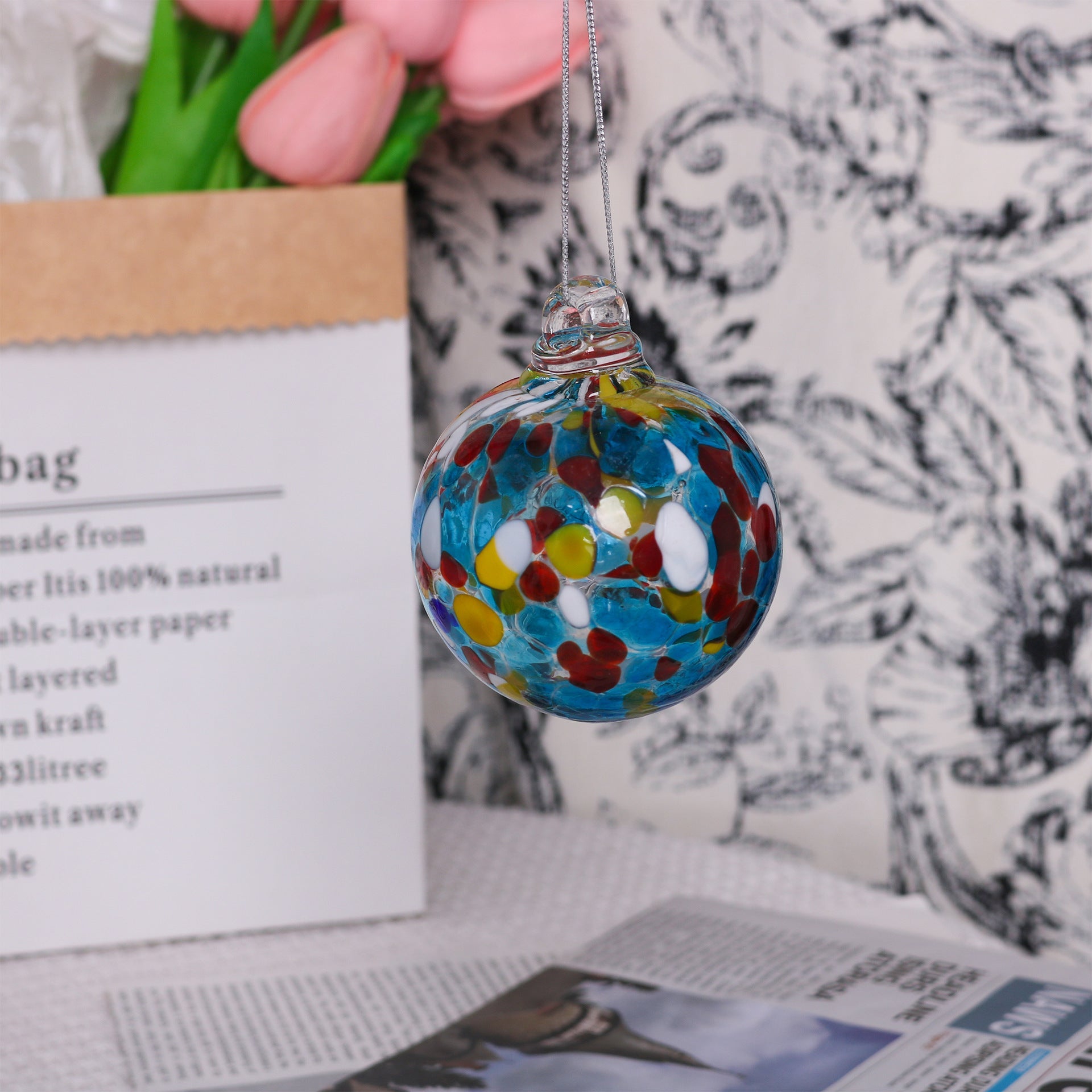 Hand-blown Transparent Glass Ball Christmas Decorations