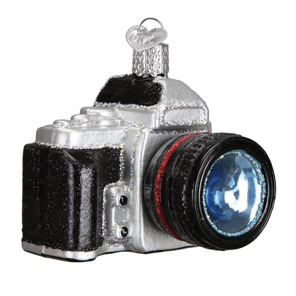 32227 Camera Glass Blow Christmas Ornament Camera