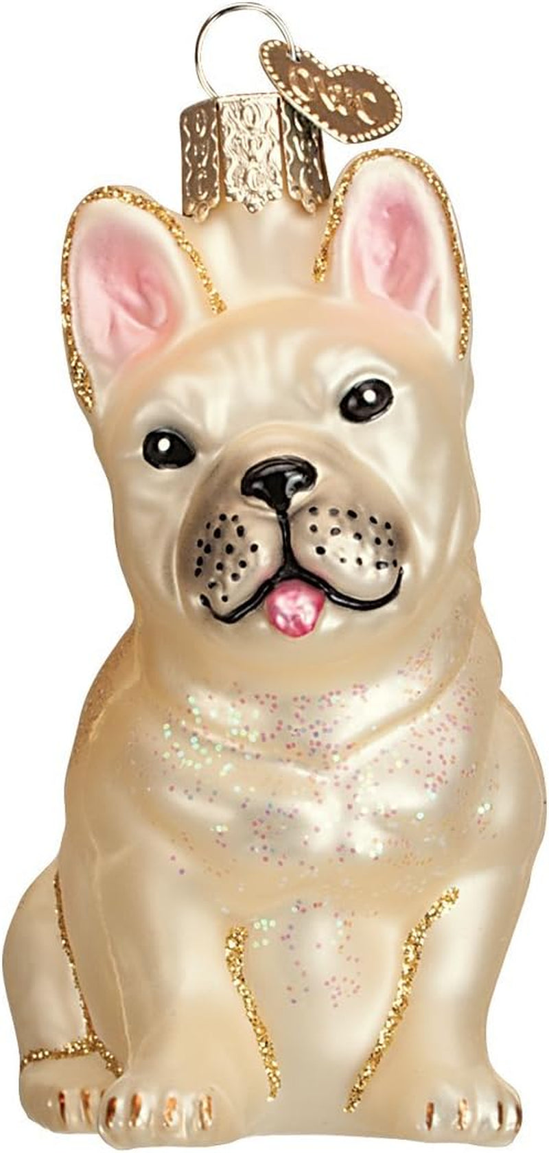 Ornaments: French Bulldog Glass Blown Ornaments for Christmas Tree (12436)