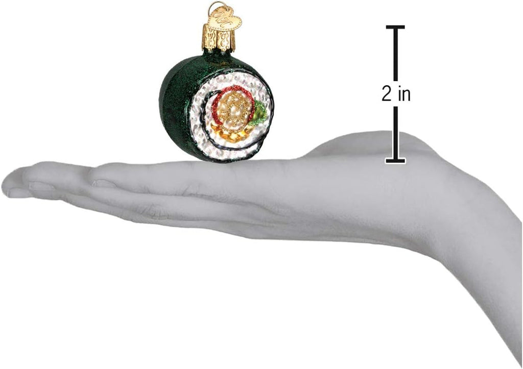 Ornaments: Sushi Roll Glass Blown Ornaments for Christmas Tree (32110)