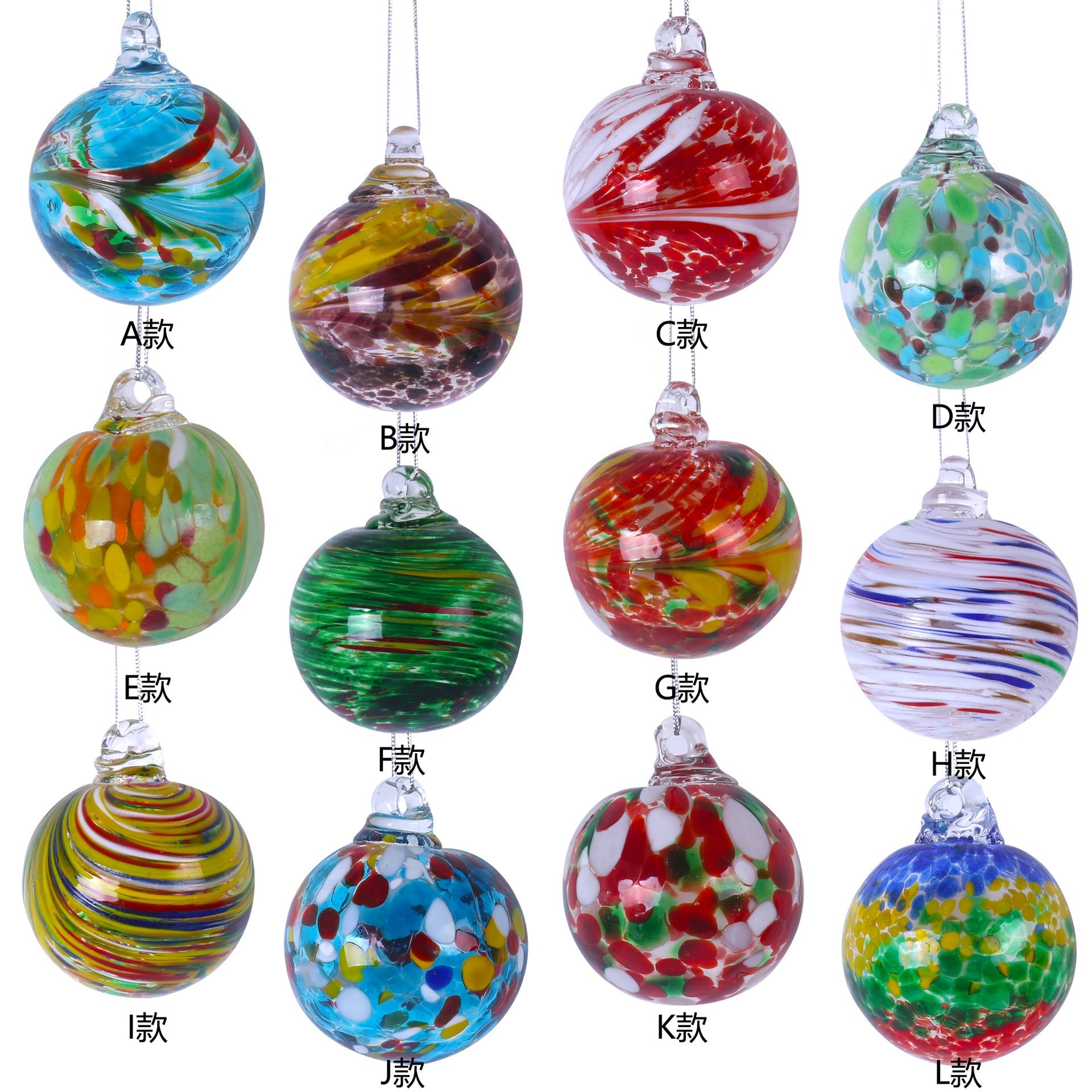 Hand-blown Transparent Glass Ball Christmas Decorations