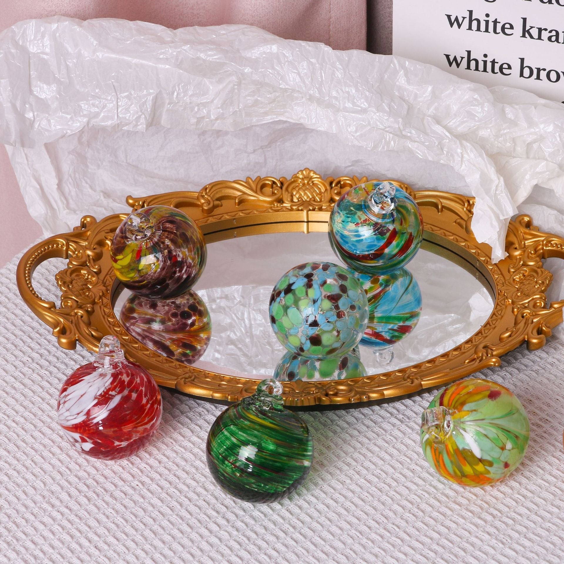 Hand-blown Transparent Glass Ball Christmas Decorations