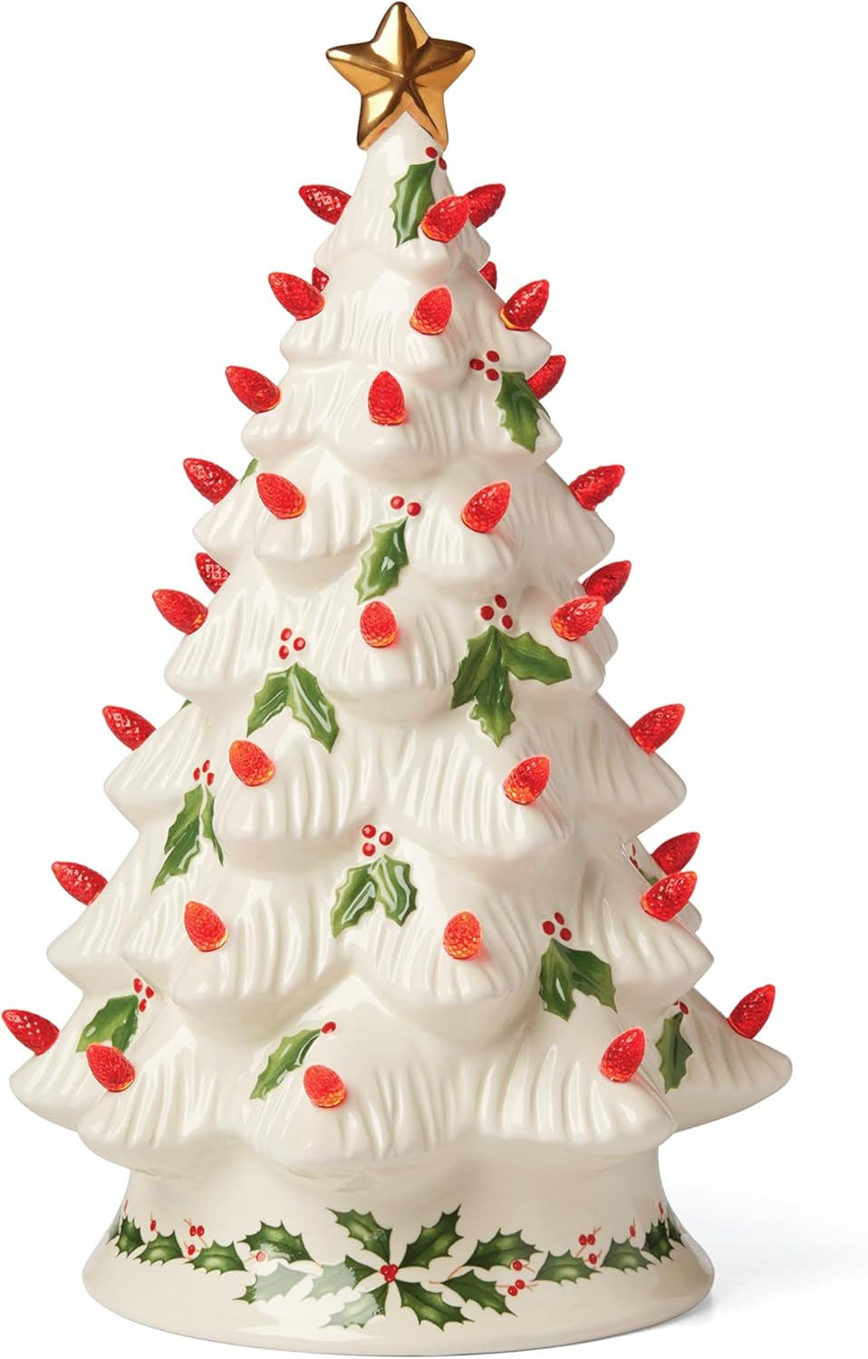 893624 Treasured Traditions Holiday Red Bulbs Lit Tree, Christmas Decor