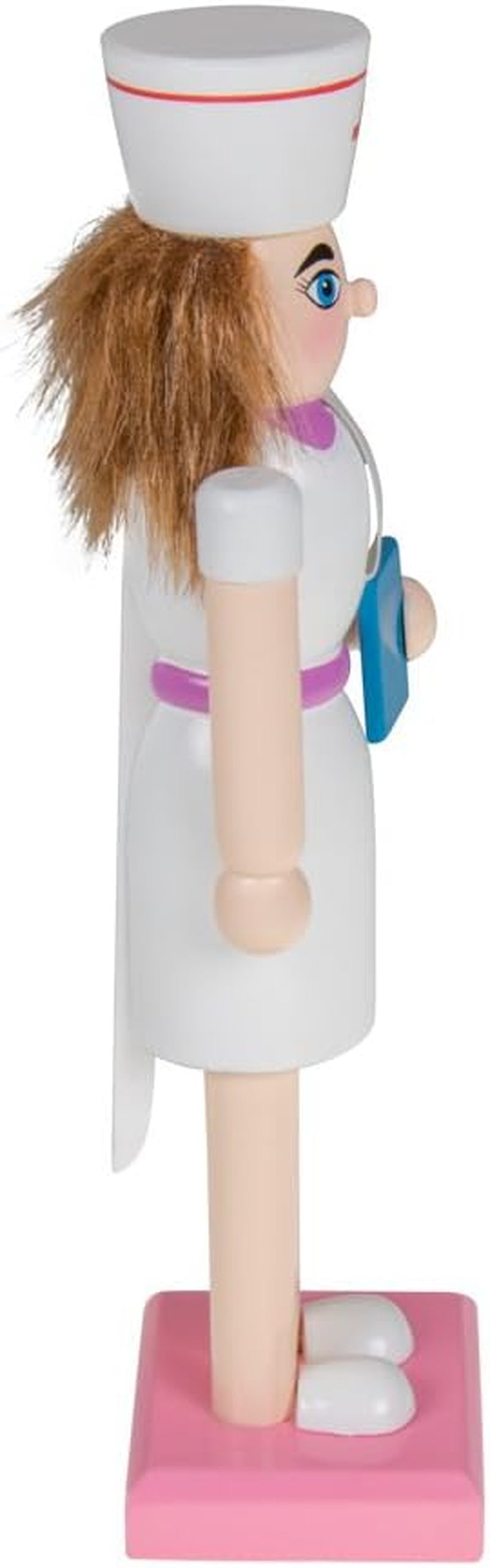 Nurse 10 Inch Traditional Wooden Nutcracker, Festive Christmas Décor for Shelves and Tables