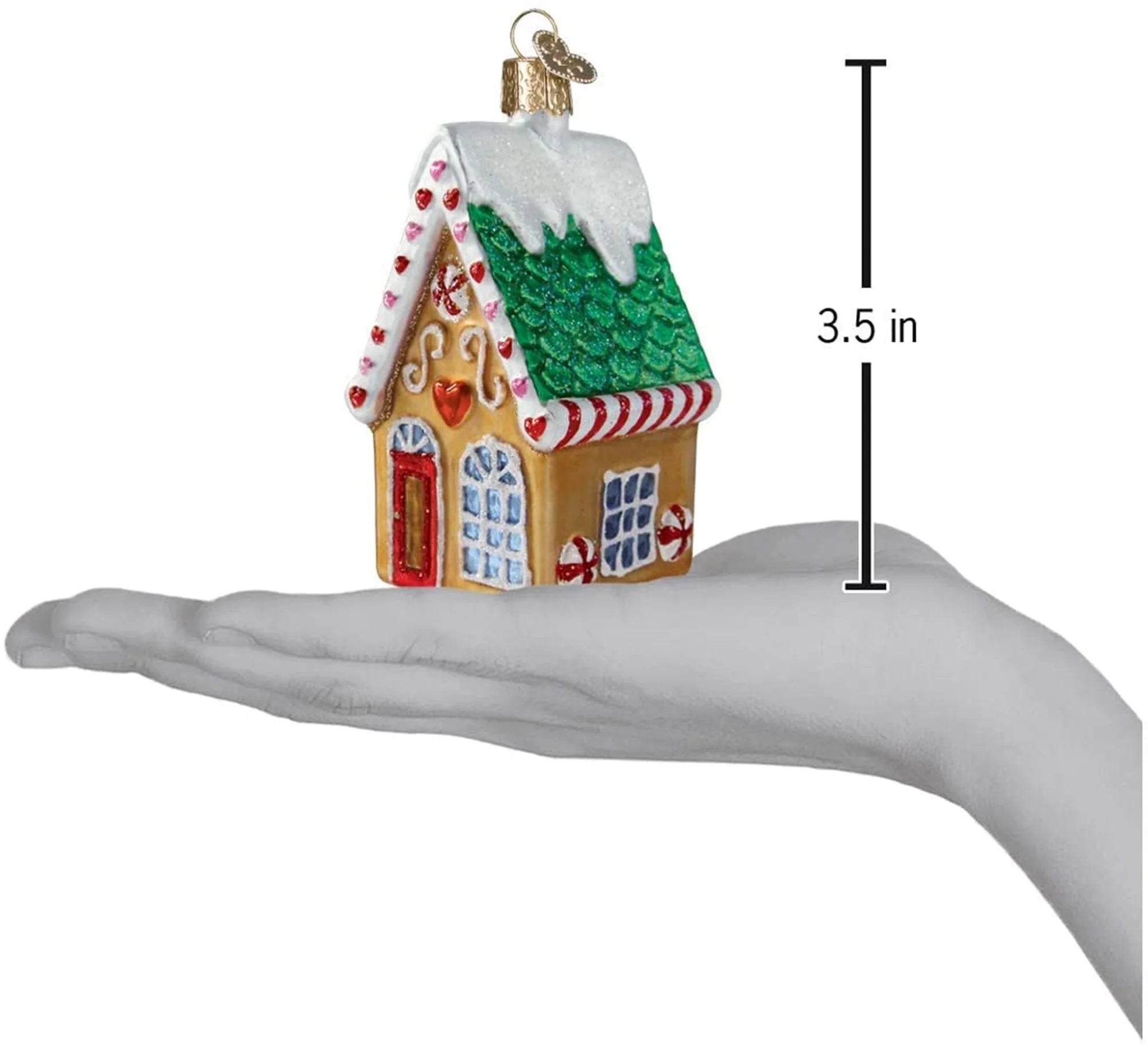 20064 Home Gifts Glass Blown Ornaments for Christmas Tree Cookie Cottage, Multicolor