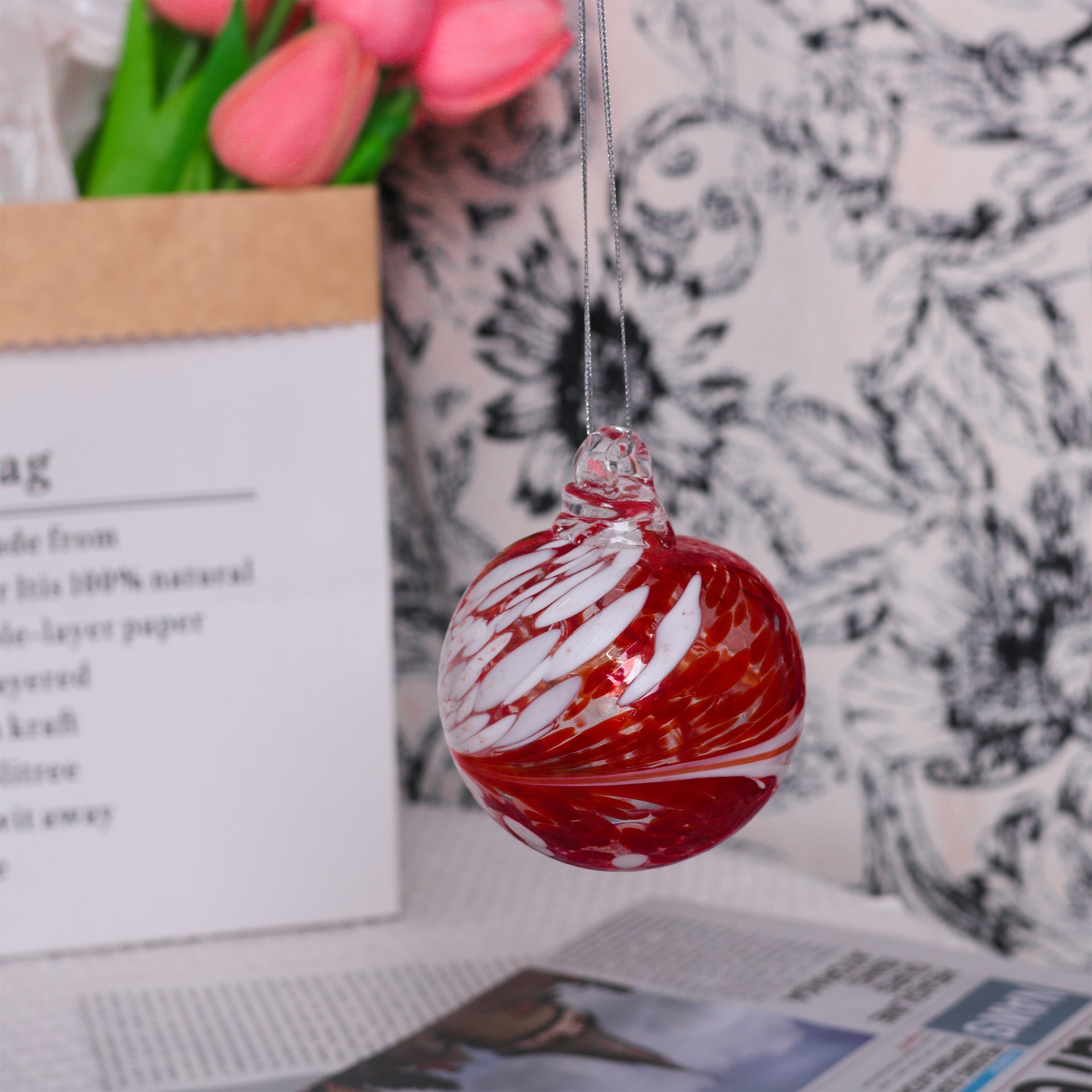 Hand-blown Transparent Glass Ball Christmas Decorations