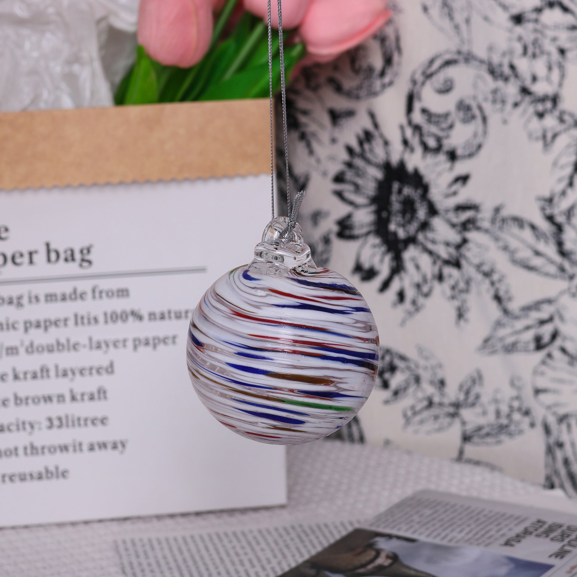 Hand-blown Transparent Glass Ball Christmas Decorations