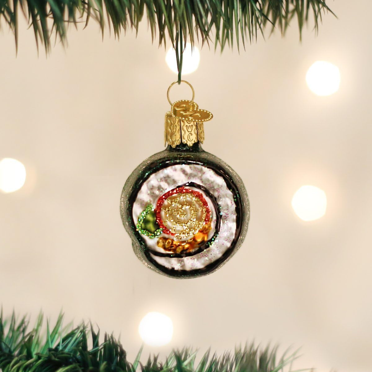 Ornaments: Sushi Roll Glass Blown Ornaments for Christmas Tree (32110)