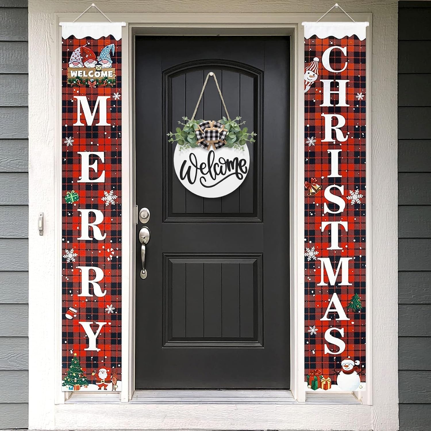 Welcome Sign for Front Door Door Decor Wreath Spring Decor Farmhouse Front Door Wreath Rustic Style - Home Decor Outdoor