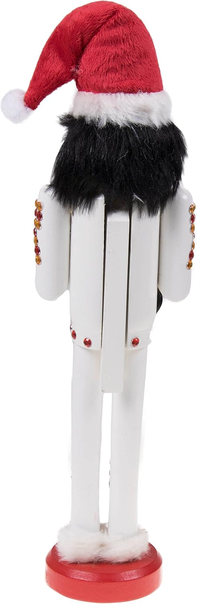 Rockstar 15 Inch Traditional Wooden Nutcracker, Festive Christmas Décor for Shelves and Tables
