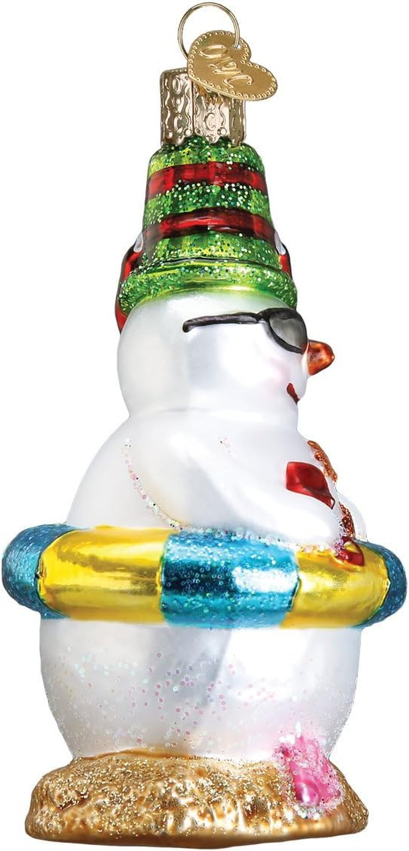 Ornaments Snowman on Beach Glass Blown Ornaments for Christmas Tree