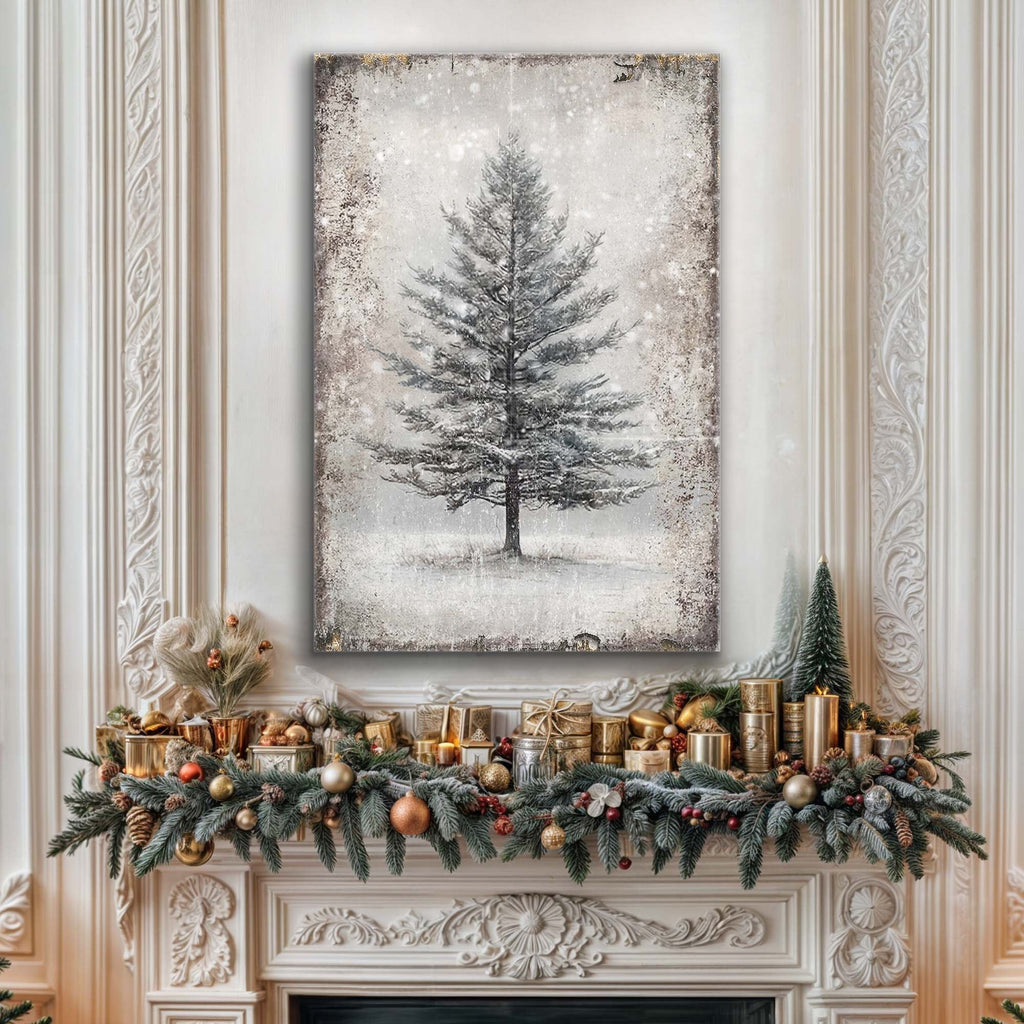Vintage Christmas Tree Wall Art VIII