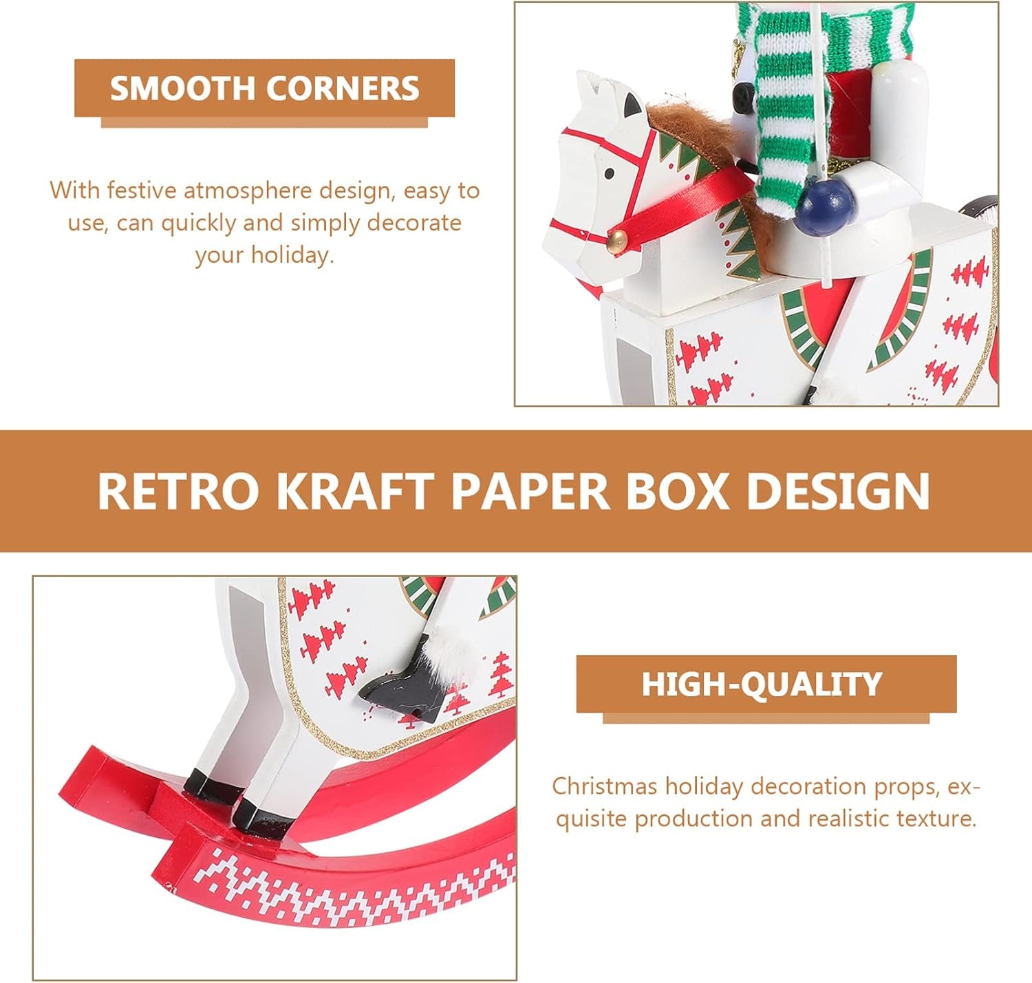 Xmas Party Favors Wood Nutcracker, Puppet Soldiers Nutcracker Figure, Wood Crafts Decoration for Christmas Tree Puppet Present Christmas Nutcracker Figures