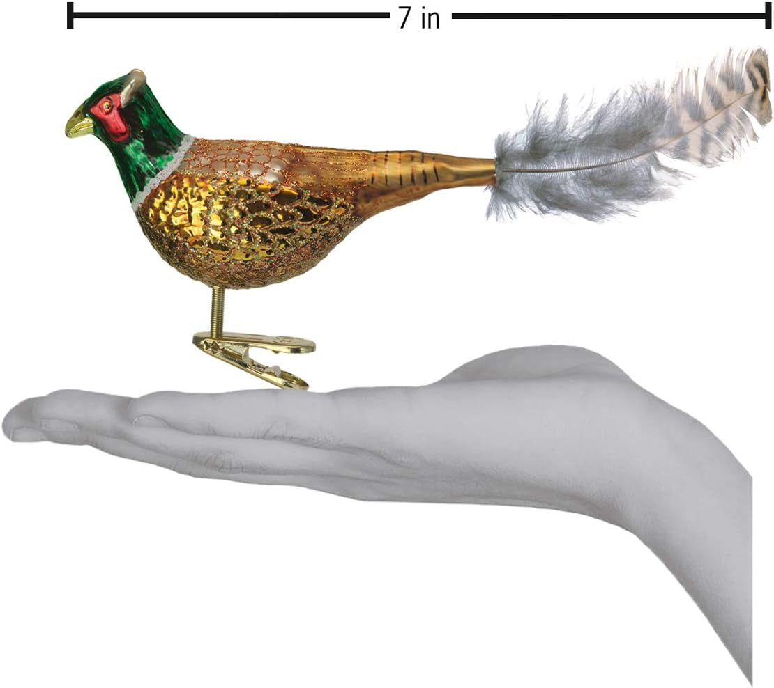 Ornaments: Bird Watcher Collection Glass Blown Ornaments for Christmas Tree, Pheasant