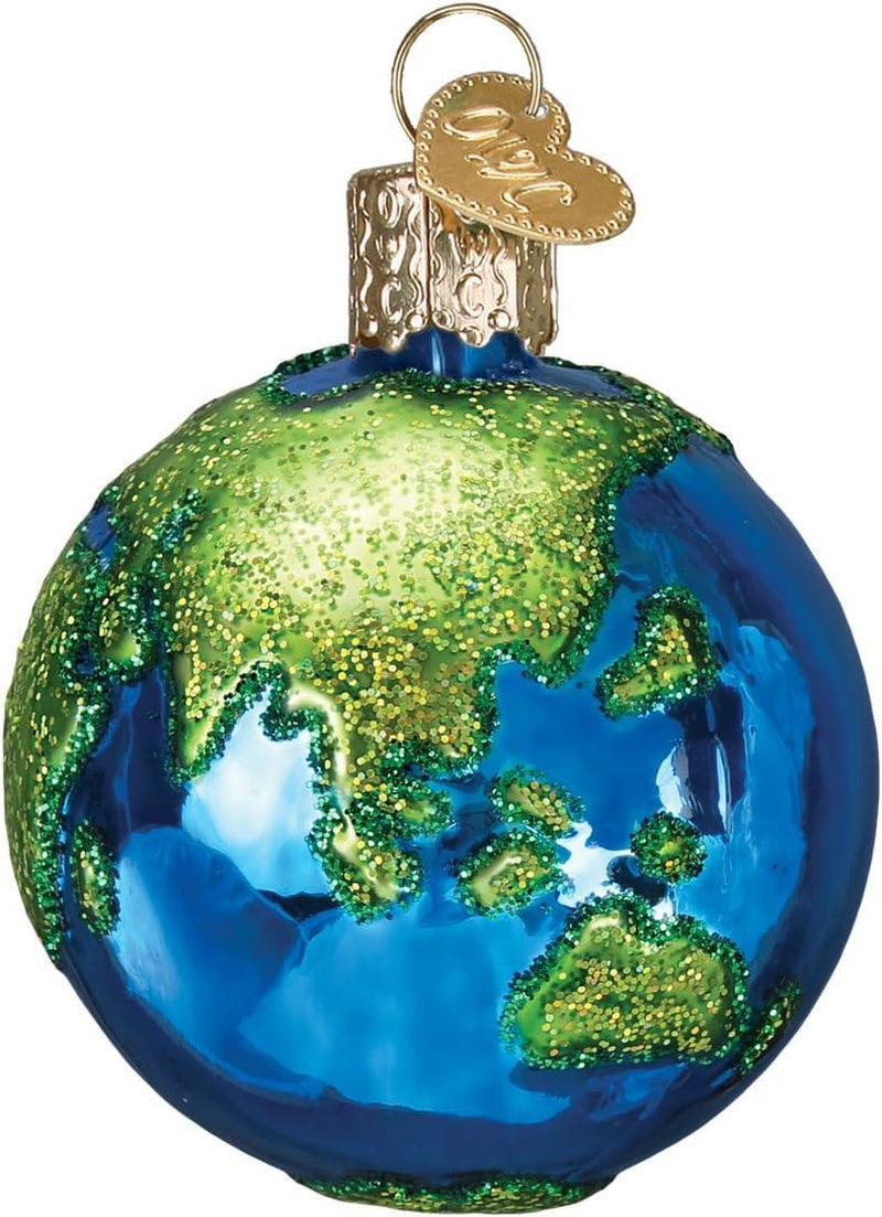 Ornaments: Outer Space Gifts Glass Blown Ornaments for Christmas Tree, Planet Earth