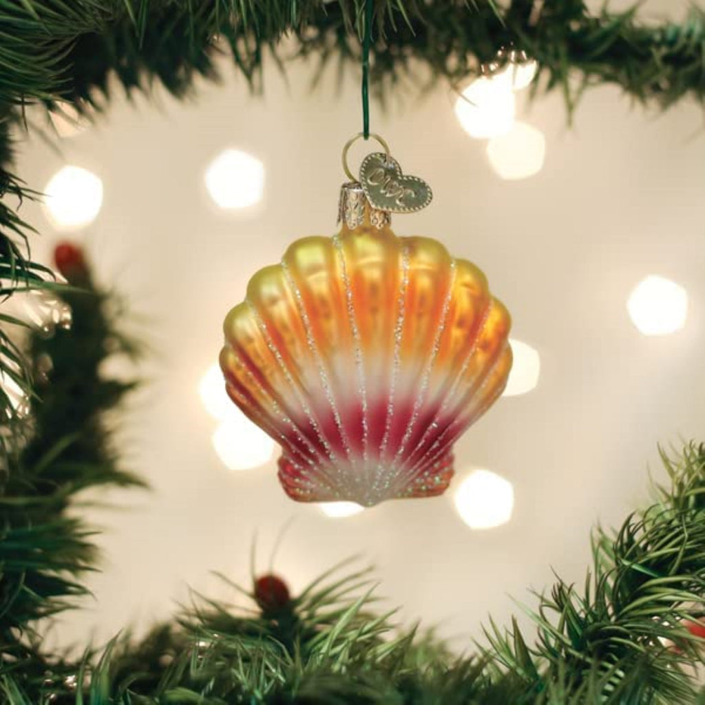 Sunrise Shell Glass Blown Ornament for Christmas Tree