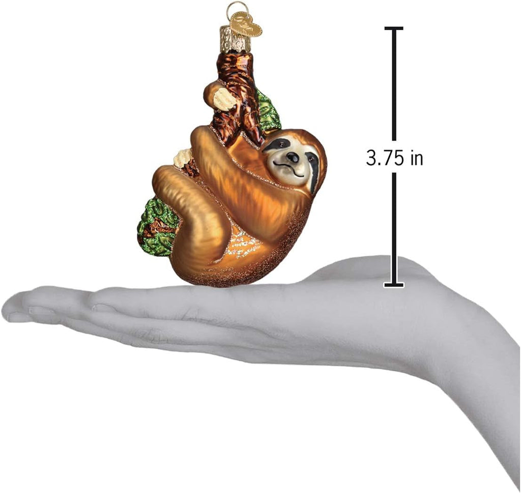 Ornaments: Animal Collection Glass Blown Ornaments for Christmas Tree, Sloth