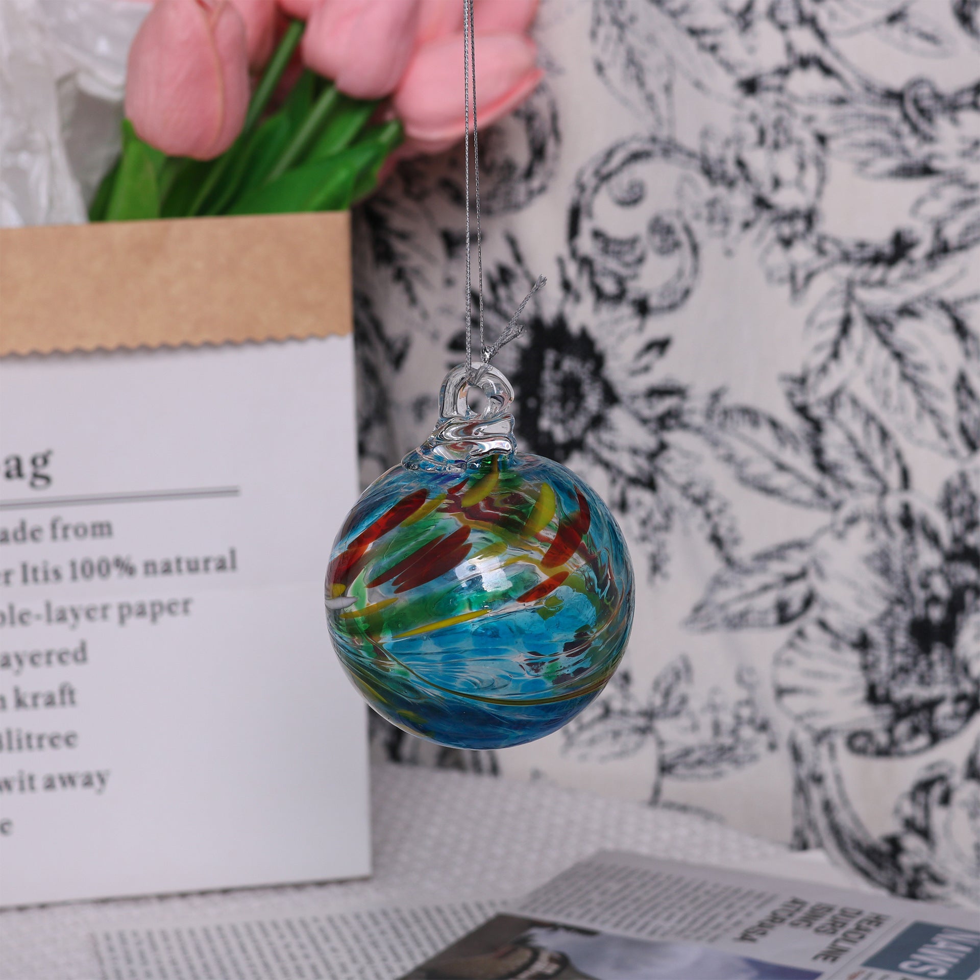 Hand-blown Transparent Glass Ball Christmas Decorations