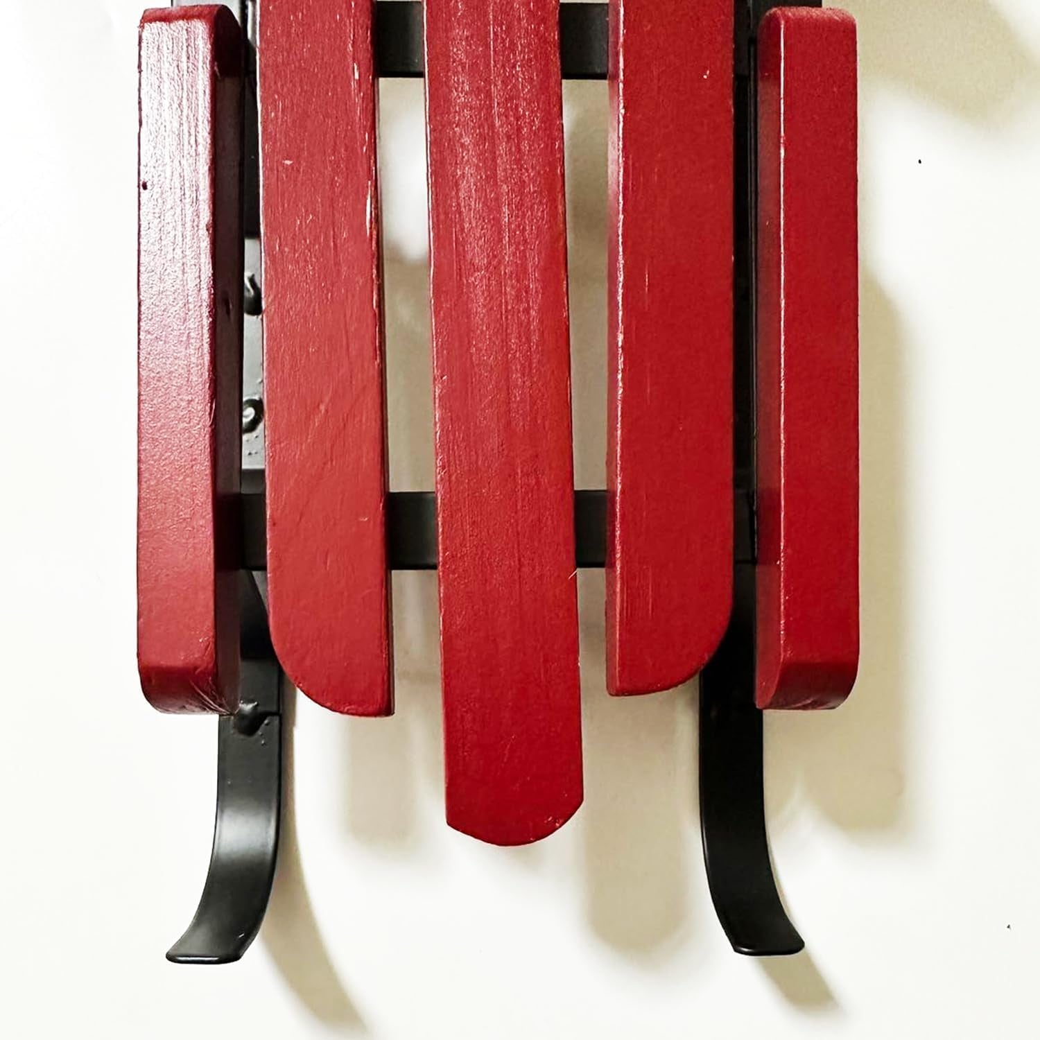 Rustic Hanging Wooden Santa Sled Wall Decor, Old Fashioned Decorative Hanging Sleigh Christmas Tree Decoration Wood Sleds Outdoor Yard Decorations (Small)