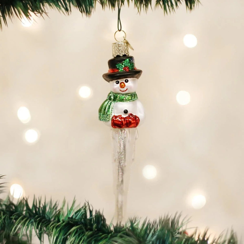 Ornaments Icicle Snowman Glass Blown Ornaments for Christmas Tree