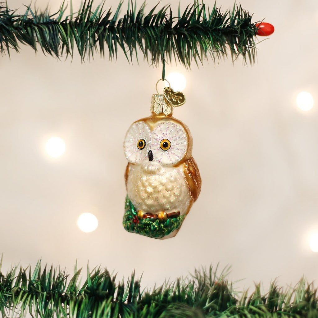Ornaments: Owls Glass Blown Ornaments for Christmas Tree, Christmas Owl