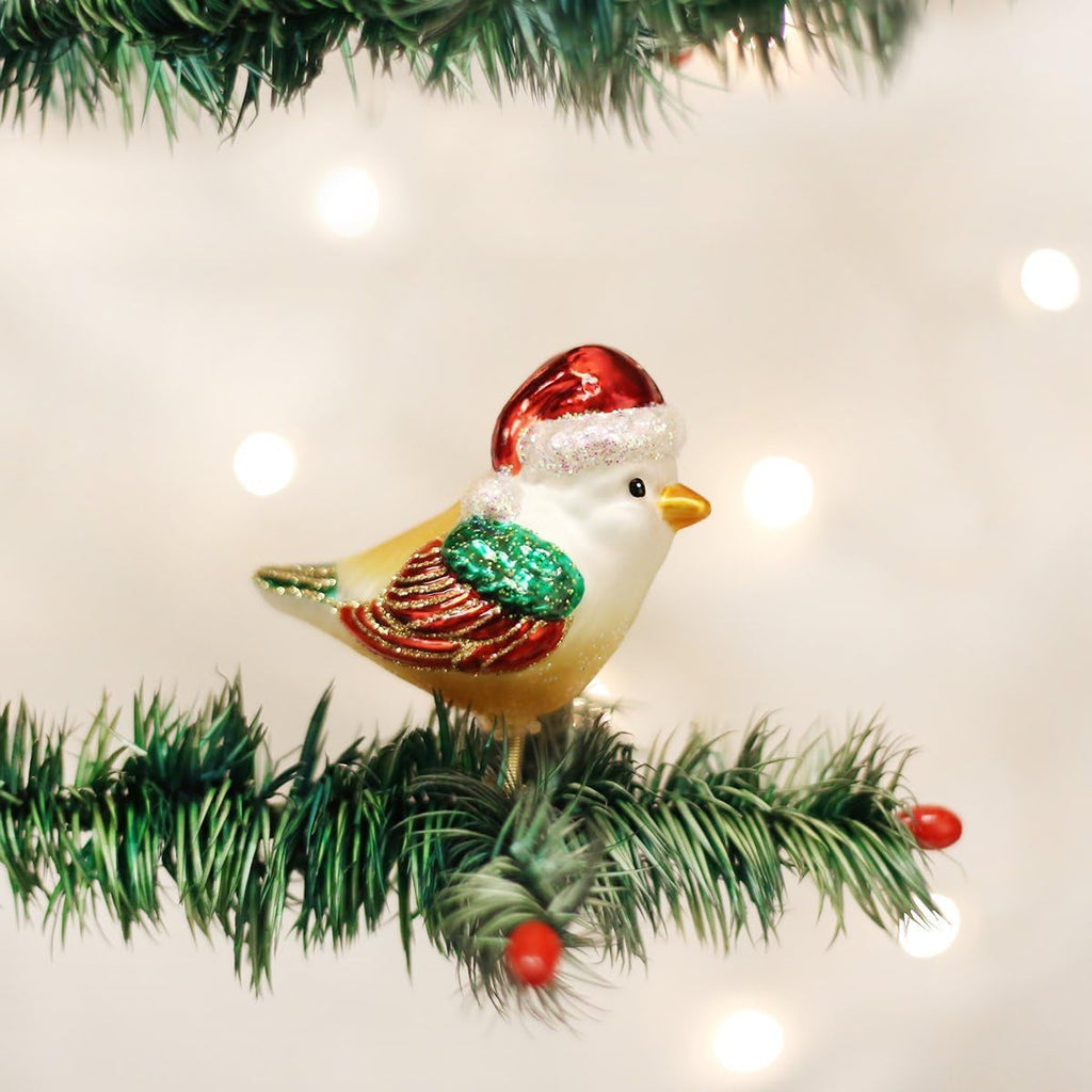 Ornaments Santa Bird Glass Blown Ornaments for Christmas Tree