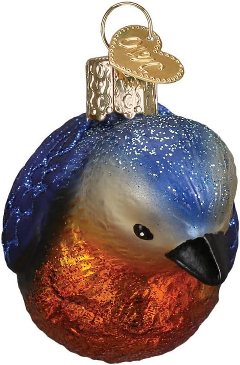 Ornaments: Bird Watcher Collection Glass Blown Ornaments for Christmas Tree, Wester Bluebird
