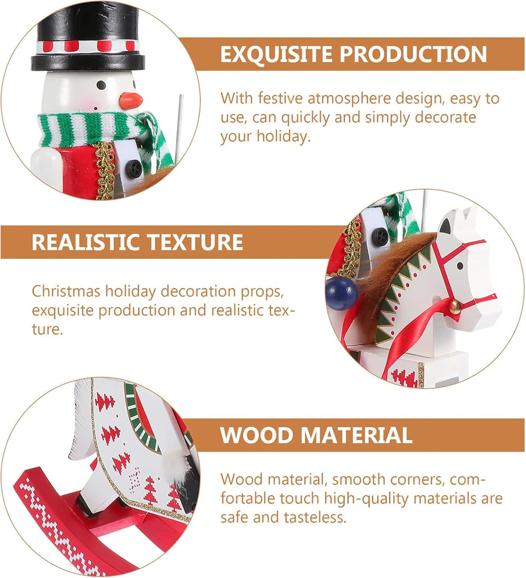 Xmas Party Favors Wood Nutcracker, Puppet Soldiers Nutcracker Figure, Wood Crafts Decoration for Christmas Tree Puppet Present Christmas Nutcracker Figures