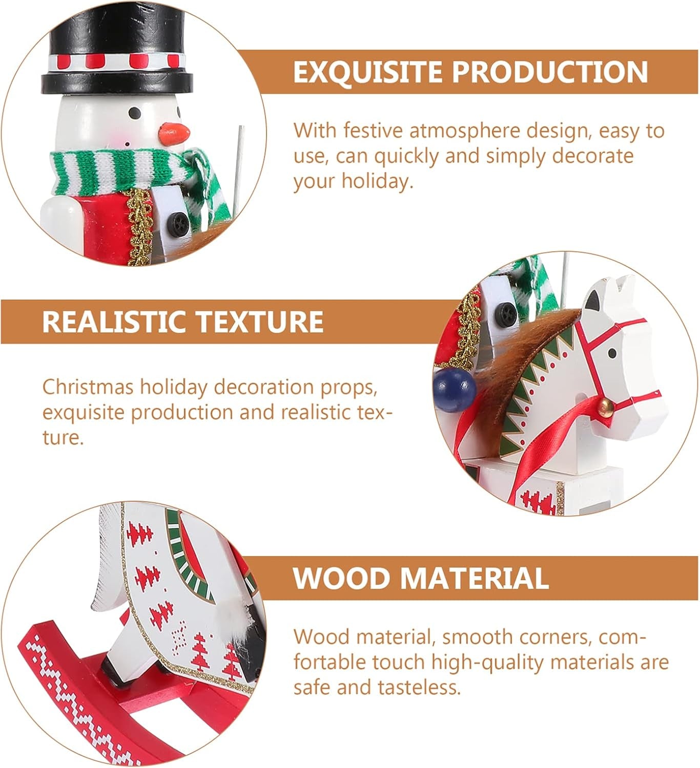 Xmas Party Favors Wood Nutcracker, Puppet Soldiers Nutcracker Figure, Wood Crafts Decoration for Christmas Tree Puppet Present Christmas Nutcracker Figures