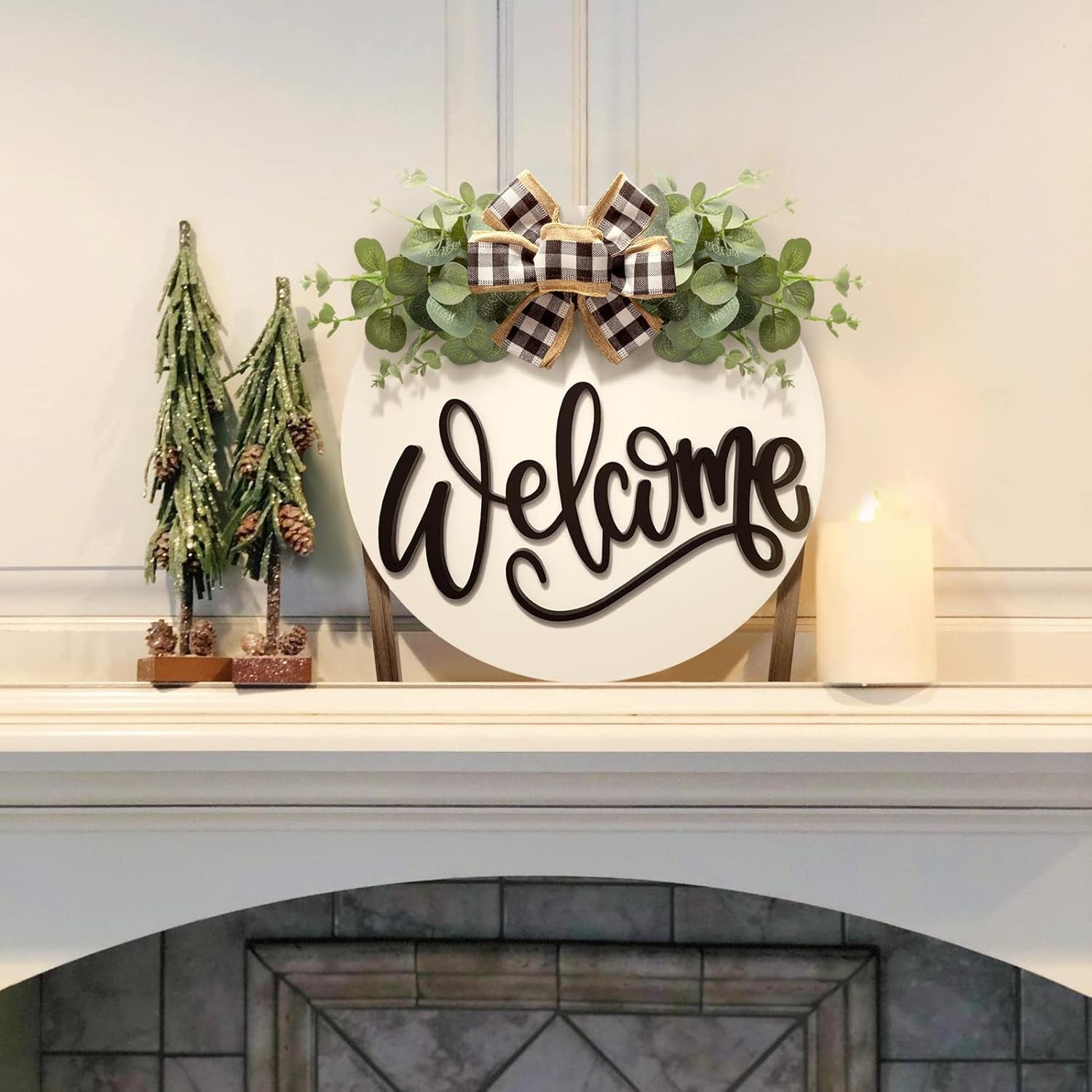 Welcome Sign for Front Door Door Decor Wreath Spring Decor Farmhouse Front Door Wreath Rustic Style - Home Decor Outdoor