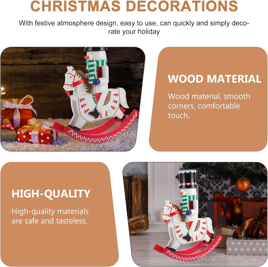 Xmas Party Favors Wood Nutcracker, Puppet Soldiers Nutcracker Figure, Wood Crafts Decoration for Christmas Tree Puppet Present Christmas Nutcracker Figures