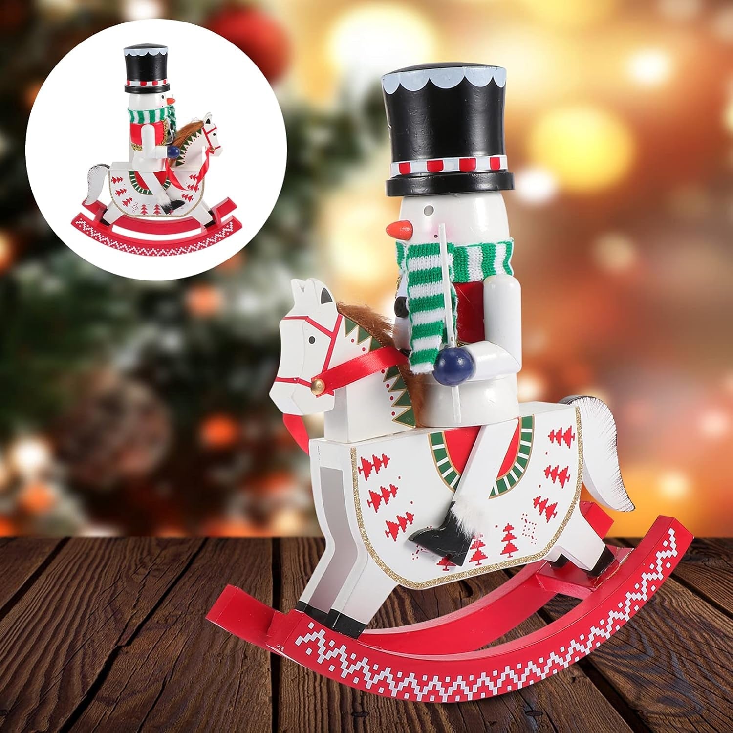 Xmas Party Favors Wood Nutcracker, Puppet Soldiers Nutcracker Figure, Wood Crafts Decoration for Christmas Tree Puppet Present Christmas Nutcracker Figures