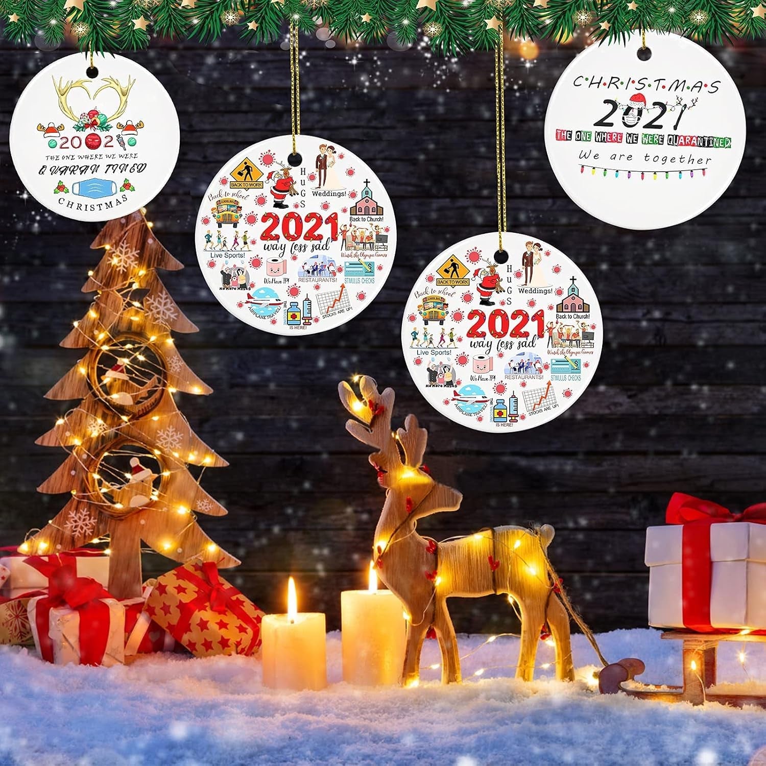 Christmas in Heaven, Rememberance Christmas Tree Decorations Ceramic, 2021 Christmas Ornaments Keepsake Double-Sided Cardinal Heaven Ornament Christmas in Heaven, 3" Memorial Christmas Ornaments