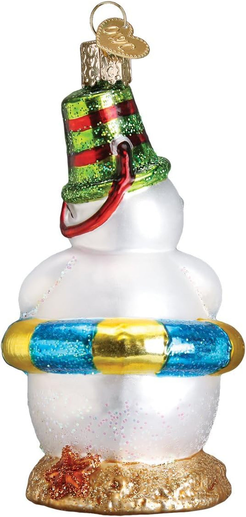 Ornaments Snowman on Beach Glass Blown Ornaments for Christmas Tree